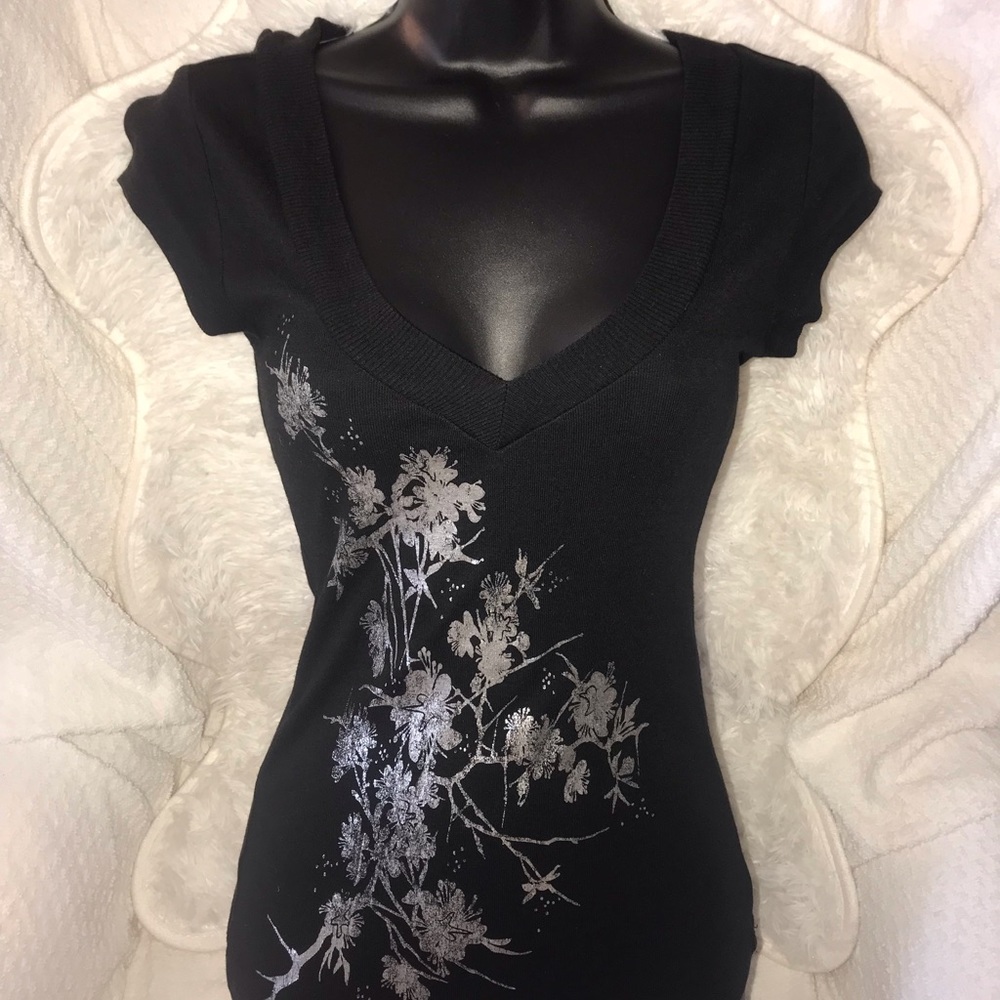 Black and silver express sweater top